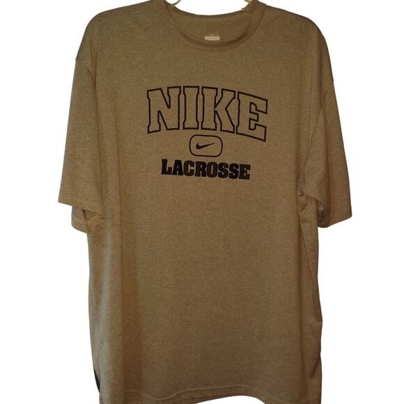 Nike Fit Dry Men's Gray Lacrosse T-Shirt - Size L - Picture 1 of 3
